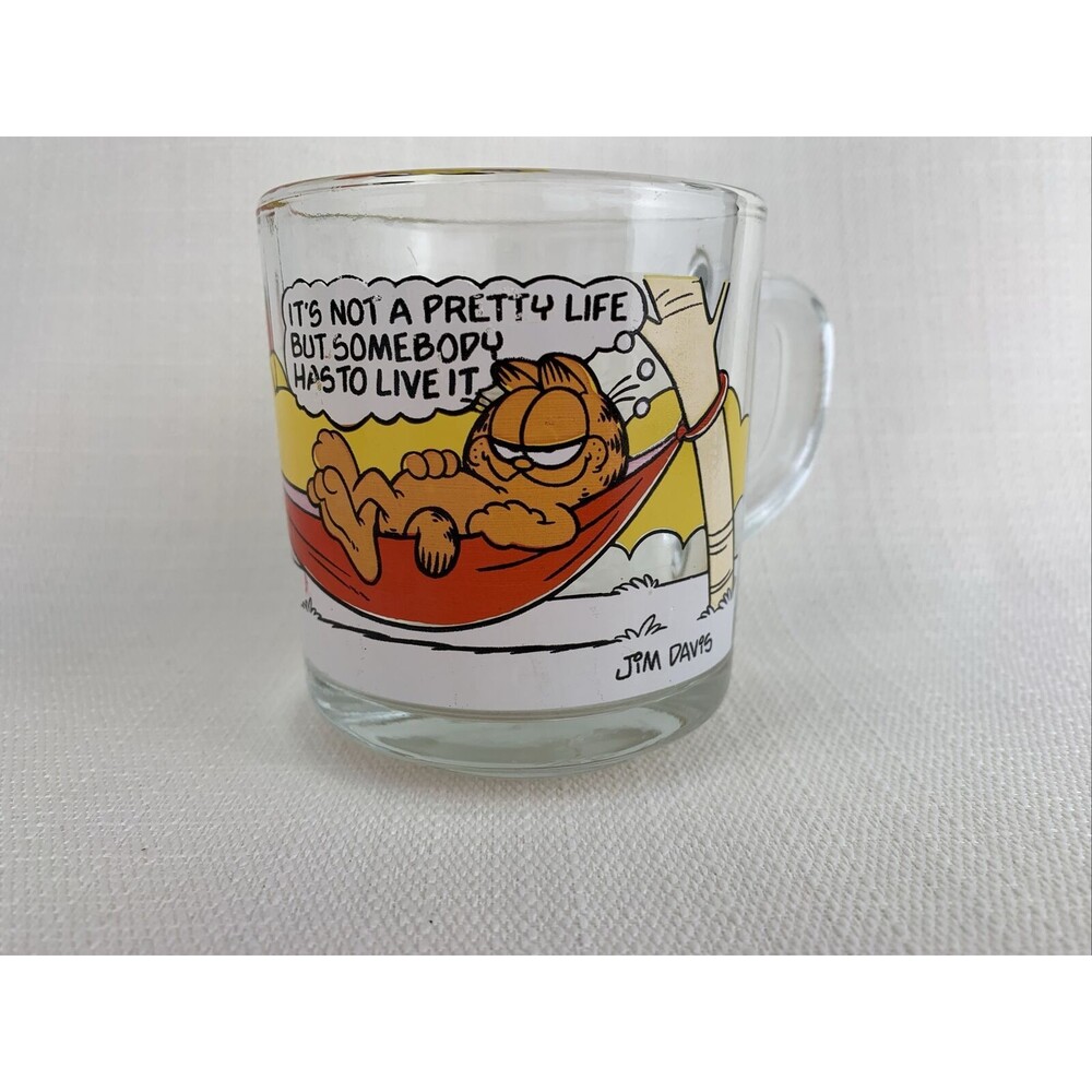 1978‎ McDonald's Garfield Odie Glass Coffee Cup Mug VINTAGE Jim Davis